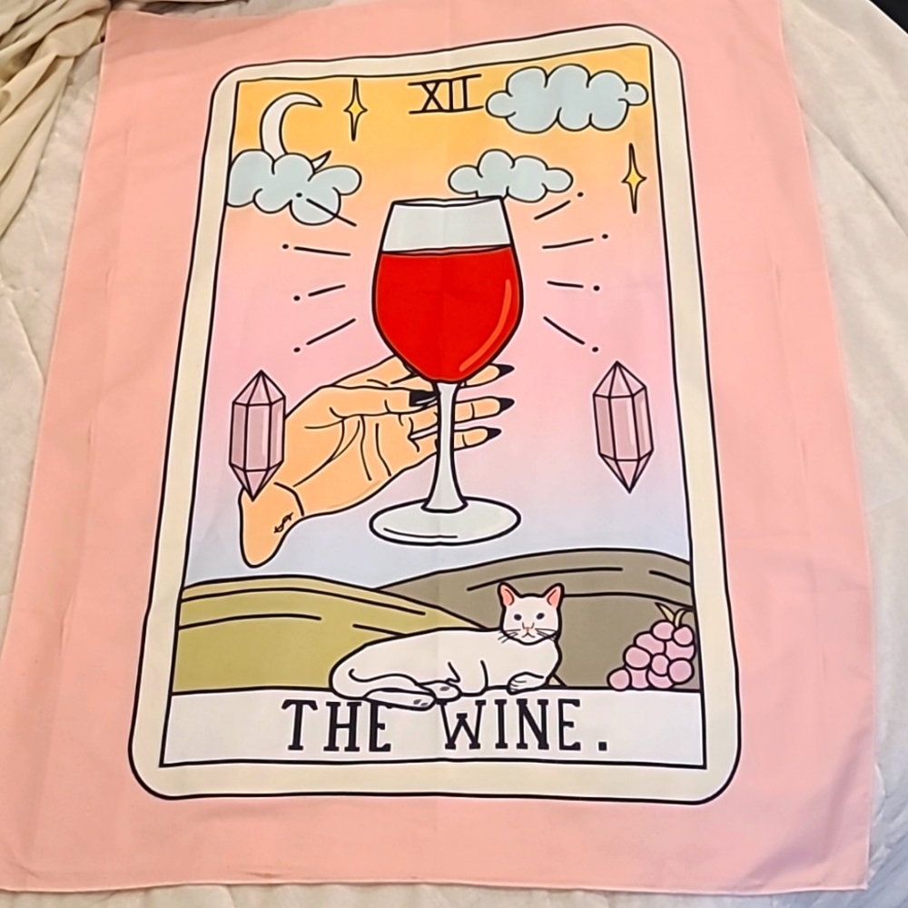 Wine Tarot Card Fabric Poster